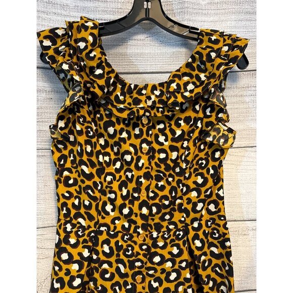 Who What Wear Ruffled Leopard Print Midi Dress XS - Picture 2 of 4